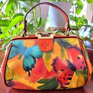 Patricia Nash Gracchi Satchel - Watercolor Butterfly Heritage Collection